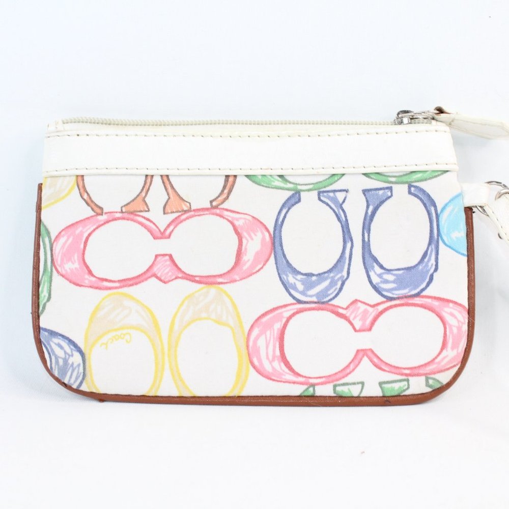 Coach Wristlet Multicolored Rainbow C Logo Fabric #162 - Picture 5 of 10
